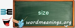 WordMeaning blackboard for size